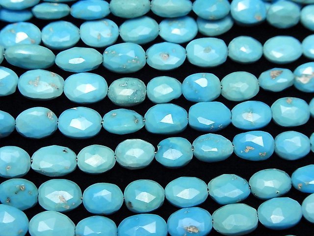 [Video] Arizona Sleeping Beauty Turquoise AA++ Faceted Oval half or 1strand beads (aprx.15inch/38cm)