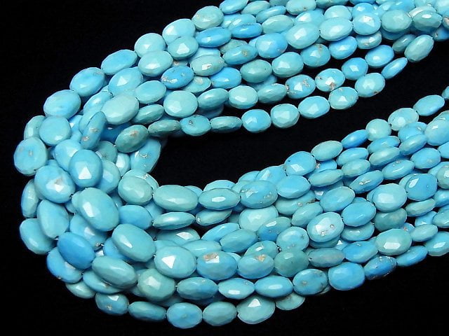 [Video] Arizona Sleeping Beauty Turquoise AA++ Faceted Oval half or 1strand beads (aprx.15inch/38cm)