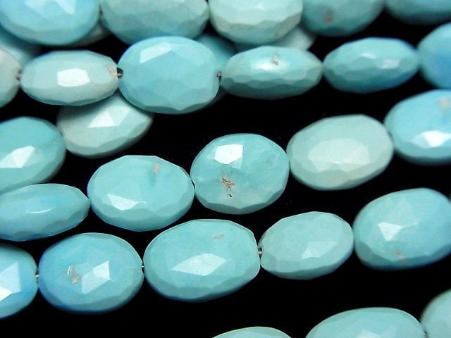 [Video] Arizona Sleeping Beauty Turquoise AA++ Faceted Oval half or 1strand beads (aprx.15inch/38cm)