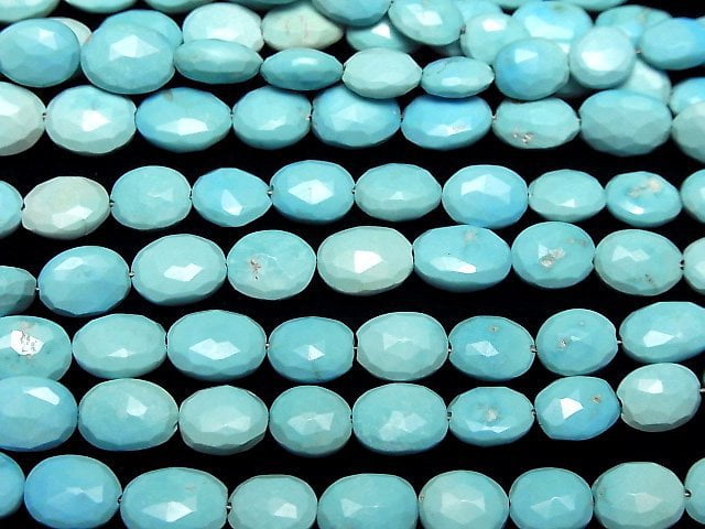 [Video] Arizona Sleeping Beauty Turquoise AA++ Faceted Oval half or 1strand beads (aprx.15inch/38cm)