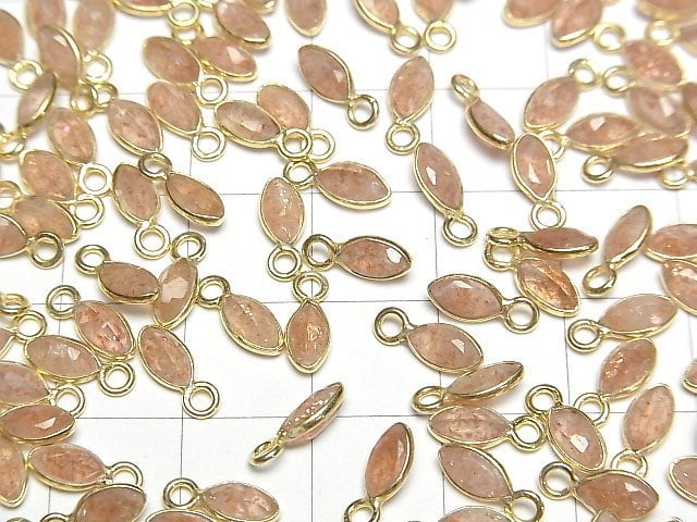 [Video] Sunstone AA++ Bezel Setting Marquise Faceted 7x4mm 18KGP 5pcs