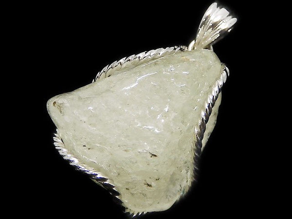 [Video][One of a kind] Libyan Desert Glass Rough Rock Nugget Pendant Silver925 NO.1