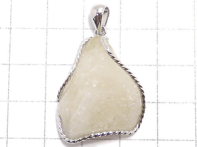 [Video][One of a kind] Libyan Desert Glass Rough Rock Nugget Pendant Silver925 NO.4