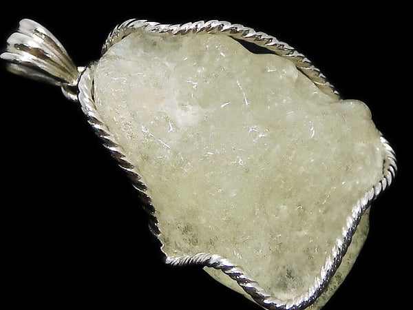 [Video][One of a kind] Libyan Desert Glass Rough Rock Nugget Pendant Silver925 NO.5