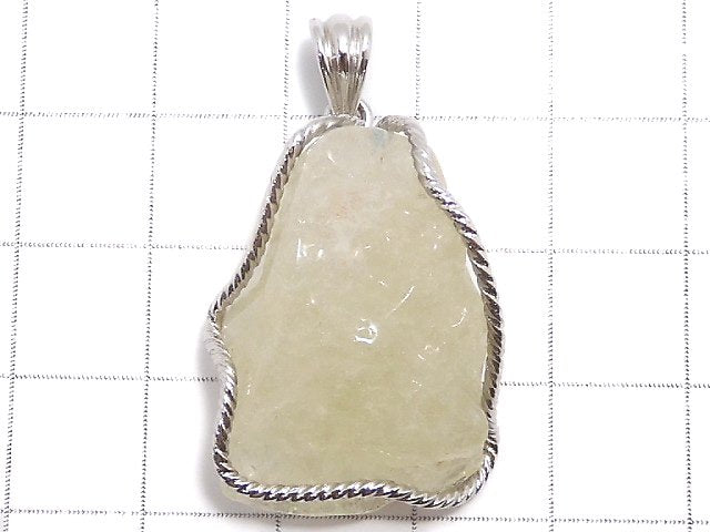 [Video][One of a kind] Libyan Desert Glass Rough Rock Nugget Pendant Silver925 NO.5