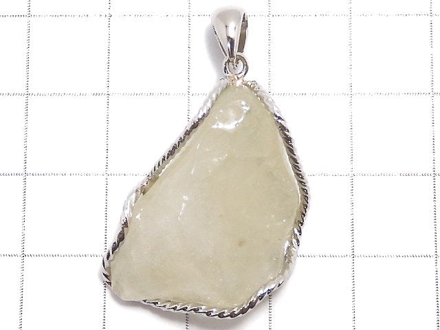 [Video][One of a kind] Libyan Desert Glass Rough Rock Nugget Pendant Silver925 NO.7