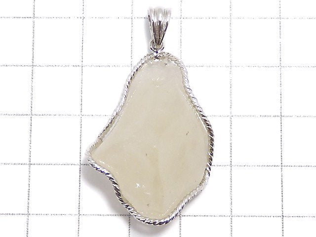 [Video][One of a kind] Libyan Desert Glass Rough Rock Nugget Pendant Silver925 NO.8