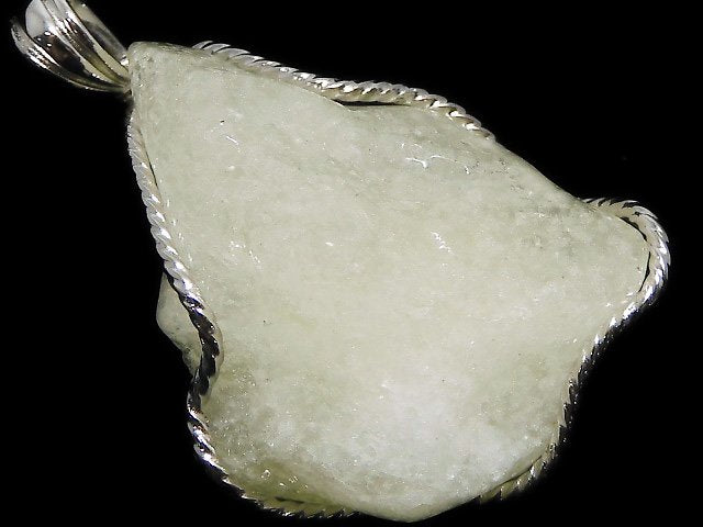 [Video][One of a kind] Libyan Desert Glass Rough Rock Nugget Pendant Silver925 NO.10