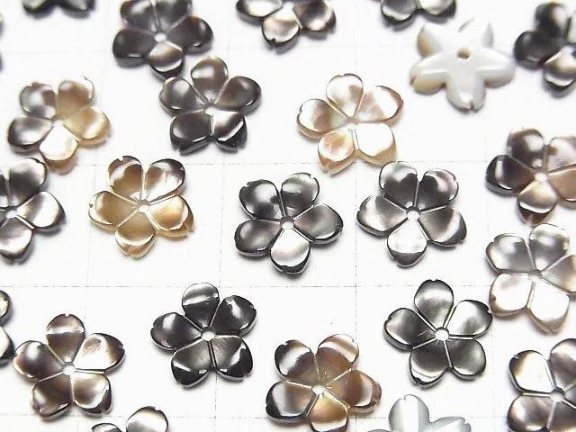 [Video] High Quality Black Shell (Black-lip Oyster) AAA Flower 8mm Center Hole 3pcs