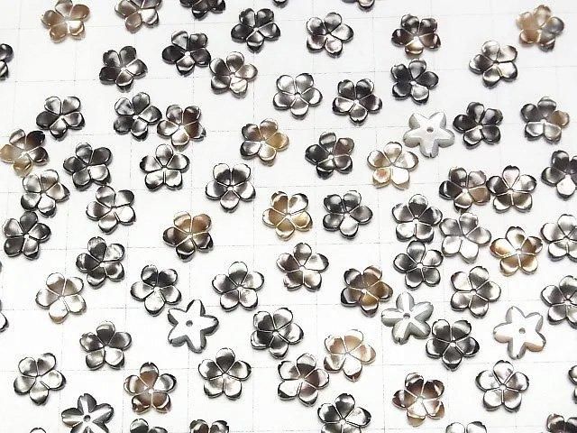 [Video] High Quality Black Shell (Black-lip Oyster) AAA Flower 8mm Center Hole 3pcs