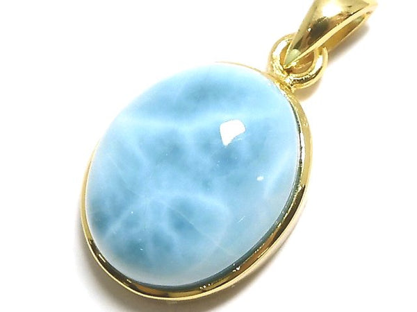 [Video][One of a kind] Larimar Pectolite AAA- Pendant 18KGP NO.202