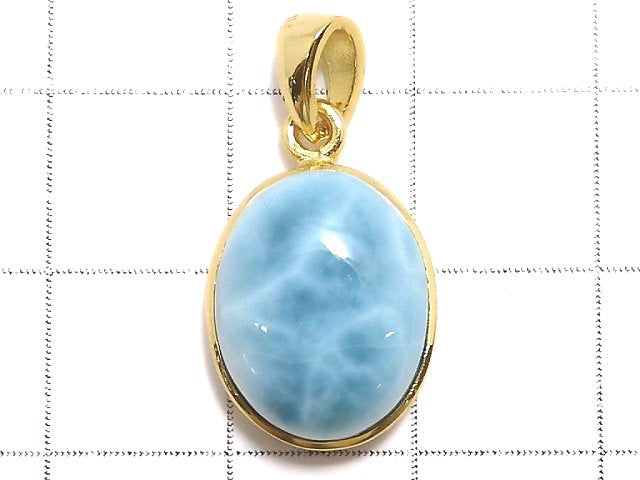 [Video][One of a kind] Larimar Pectolite AAA- Pendant 18KGP NO.202