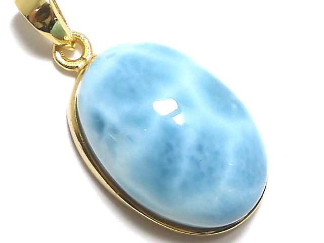 [Video][One of a kind] Larimar Pectolite AAA- Pendant 18KGP NO.206