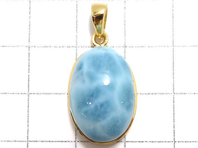 [Video][One of a kind] Larimar Pectolite AAA- Pendant 18KGP NO.206