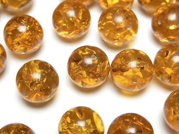 [Video] Baltic Amber Half Drilled Hole Round 12mm 2pcs