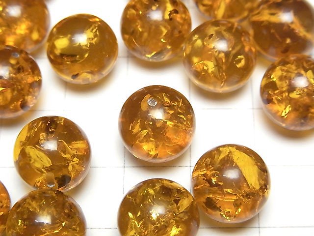 [Video] Baltic Amber Half Drilled Hole Round 12mm 2pcs