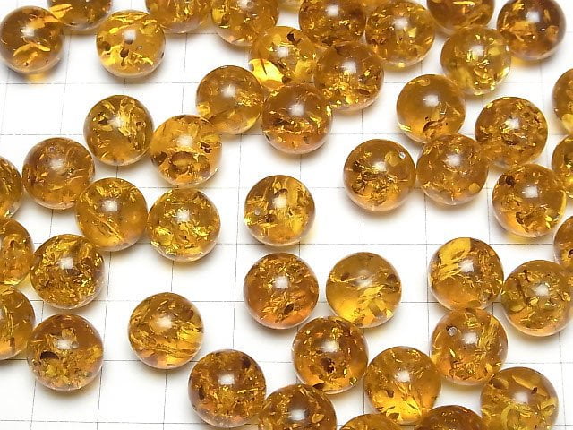 [Video] Baltic Amber Half Drilled Hole Round 12mm 2pcs