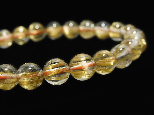 [Video][One of a kind] Rutilated Quartz AAA- Round 7mm Bracelet NO.312