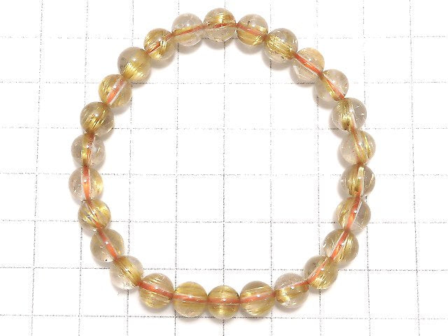 [Video][One of a kind] Rutilated Quartz AAA- Round 7mm Bracelet NO.312