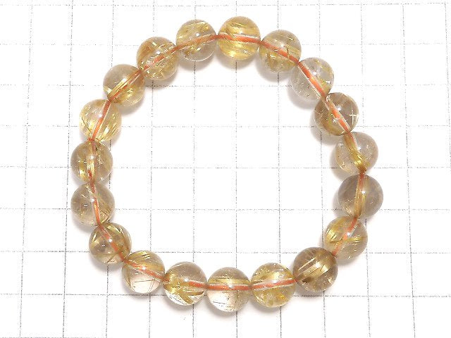 [Video][One of a kind] Rutilated Quartz AAA- Round 10mm Bracelet NO.317