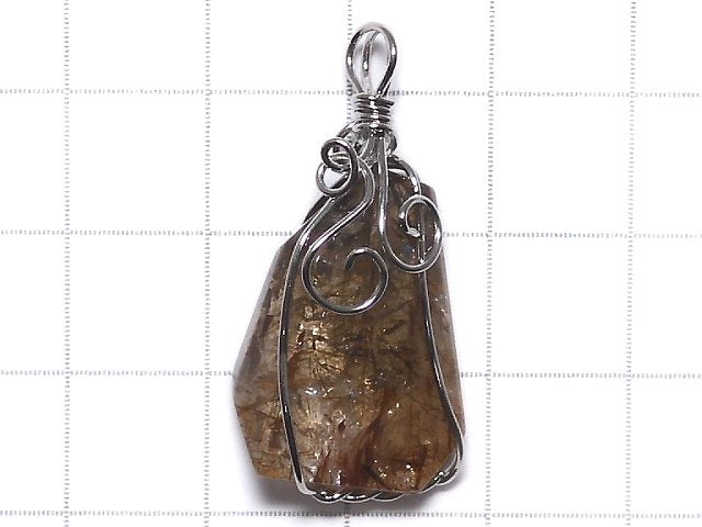 [Video][One of a kind] Copper Rutilated Quartz AAA Pendant Silver925 NO.1