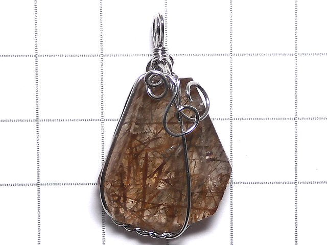 [Video][One of a kind] Copper Rutilated Quartz AAA Pendant Silver925 NO.15