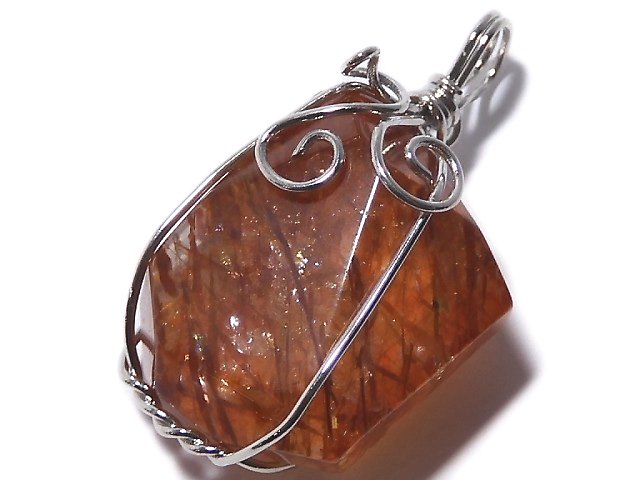 [Video][One of a kind] Copper Rutilated Quartz AAA Pendant Silver925 NO.17