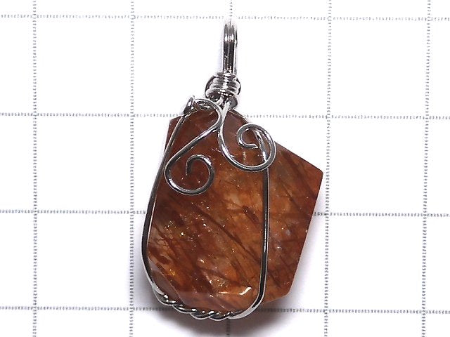 [Video][One of a kind] Copper Rutilated Quartz AAA Pendant Silver925 NO.17