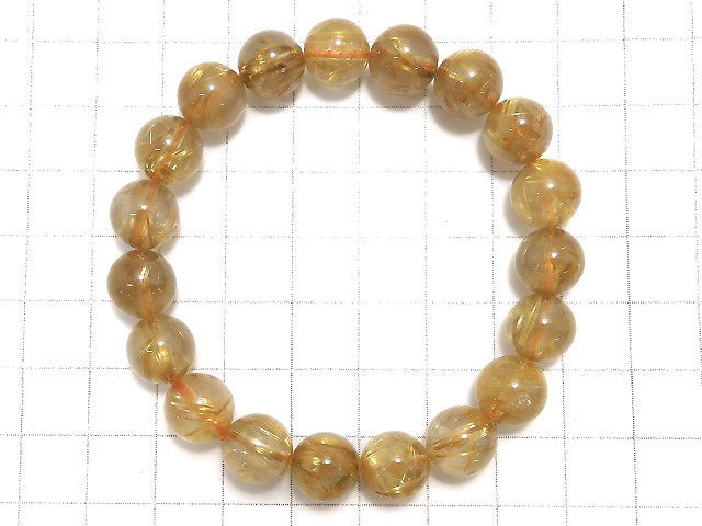 [Video][One of a kind] Rutilated Quartz AA++ Round 10mm Bracelet NO.514