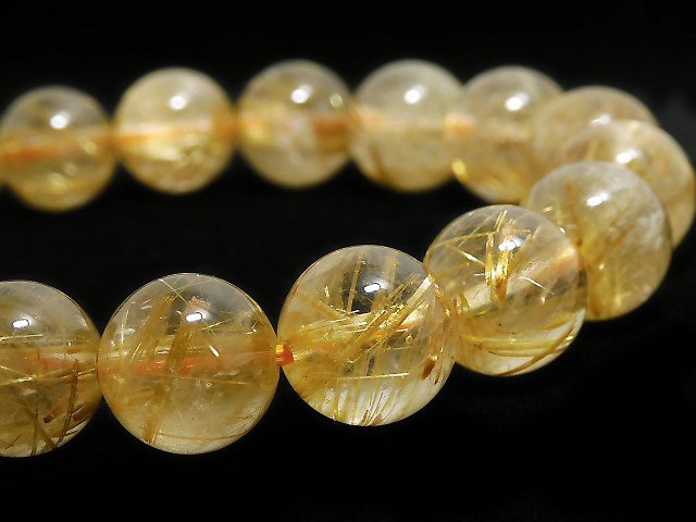 [Video][One of a kind] Rutilated Quartz AA++ Round 10.5mm Bracelet NO.515