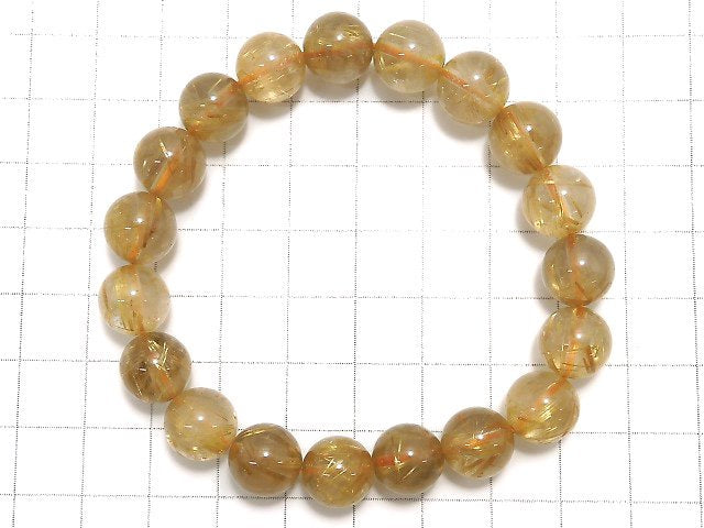 [Video][One of a kind] Rutilated Quartz AA++ Round 10.5mm Bracelet NO.515