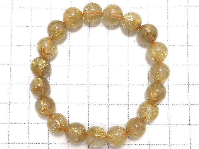 [Video][One of a kind] Rutilated Quartz AA++ Round 10mm Bracelet NO.517