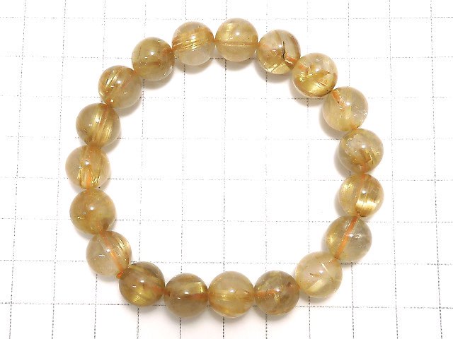 [Video][One of a kind] Rutilated Quartz AA++ Round 10.5mm Bracelet NO.518