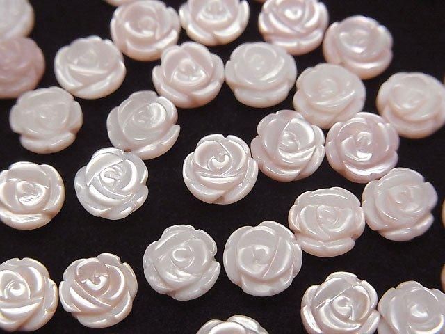 [Video] High-Quality Pink Shell AAA Rose 6mm [Drilled Hole] 2pcs