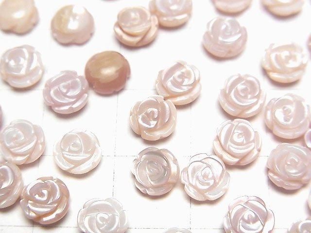 [Video] High-Quality Pink Shell AAA Rose 6mm [Drilled Hole] 2pcs
