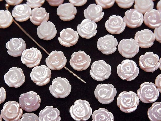 [Video] High-Quality Pink Shell AAA Rose 6mm [Drilled Hole] 2pcs