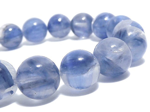 [Video][One of a kind] Kyanite & Crystal Round 11mm Bracelet NO.51