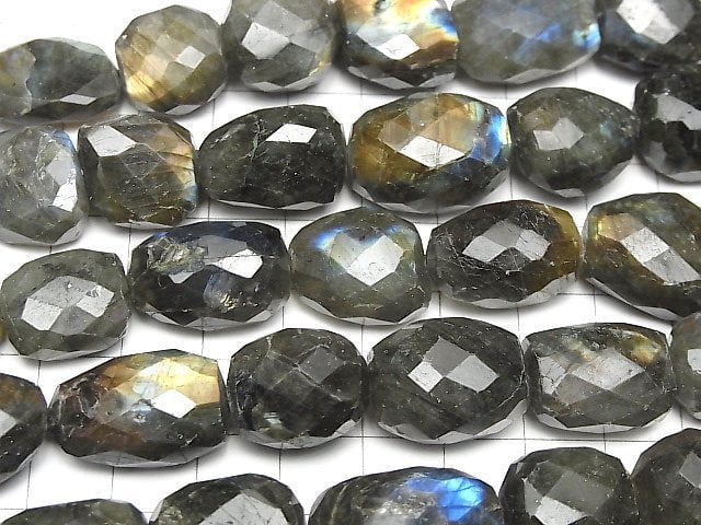 [Video]Labradorite AA++ Faceted Nugget 1strand beads (aprx.13inch/32cm)