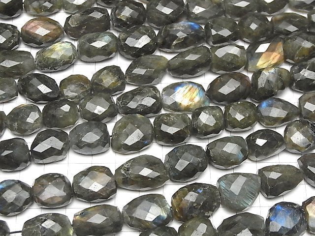 [Video]Labradorite AA++ Faceted Nugget 1strand beads (aprx.13inch/32cm)