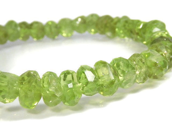 [Video][One of a kind] High Quality Peridot AAA- Faceted Nugget Bracelet NO.33