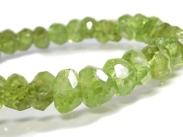 [Video][One of a kind] High Quality Peridot AAA- Faceted Nugget Bracelet NO.35