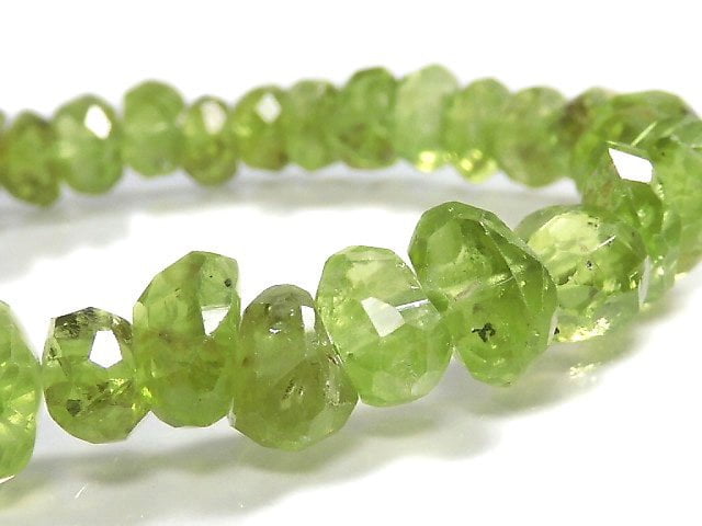 [Video][One of a kind] High Quality Peridot AA++ Faceted Nugget Bracelet NO.37