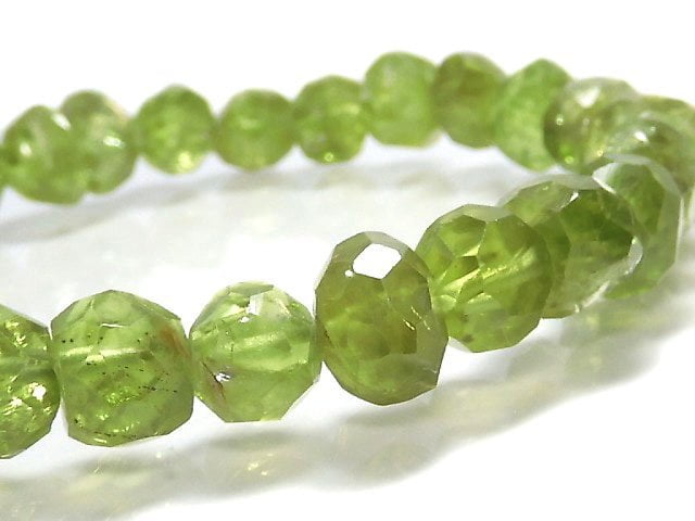 [Video][One of a kind] High Quality Peridot AA++ Faceted Nugget Bracelet NO.39