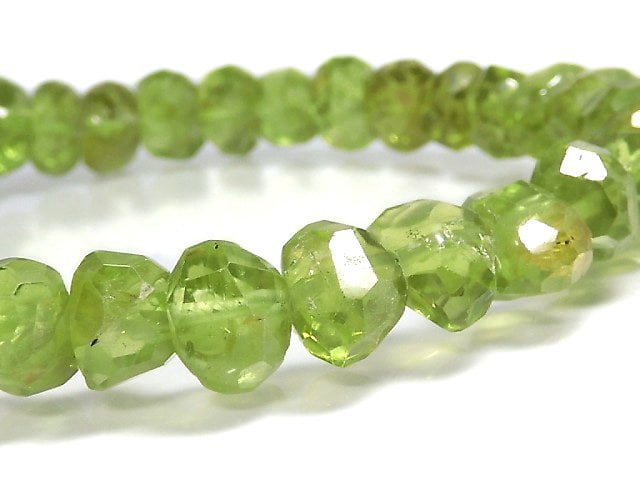 [Video][One of a kind] High Quality Peridot AA++ Faceted Nugget Bracelet NO.40