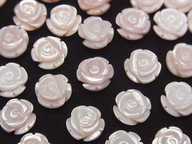 [Video] High-Quality Pink Shell AAA Rose 8mm [Drilled Hole] 2pcs