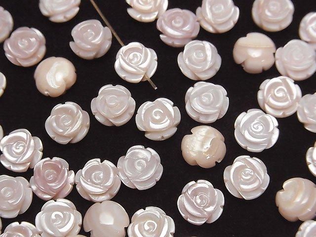 [Video] High-Quality Pink Shell AAA Rose 8mm [Drilled Hole] 2pcs
