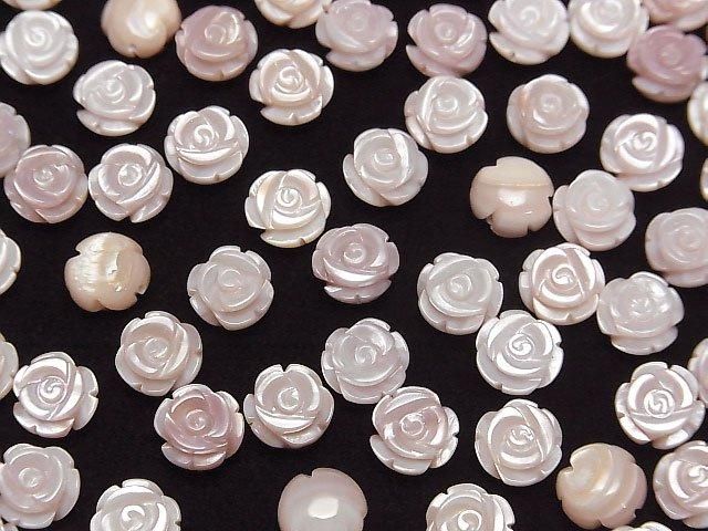 [Video] High-Quality Pink Shell AAA Rose 8mm [Drilled Hole] 2pcs