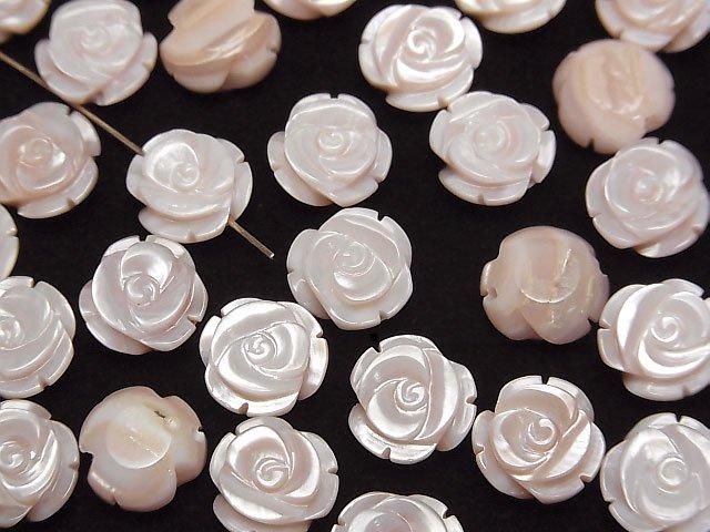 [Video] High-Quality Pink Shell AAA Rose 10mm [Drilled Hole] 2pcs