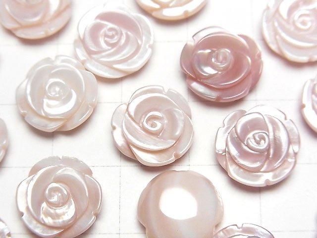 [Video] High-Quality Pink Shell AAA Rose 12mm [Drilled Hole] 2pcs