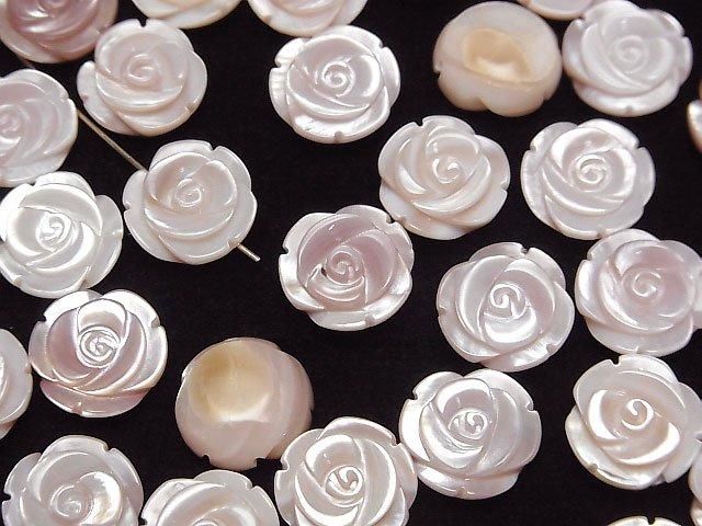 [Video] High-Quality Pink Shell AAA Rose 12mm [Drilled Hole] 2pcs